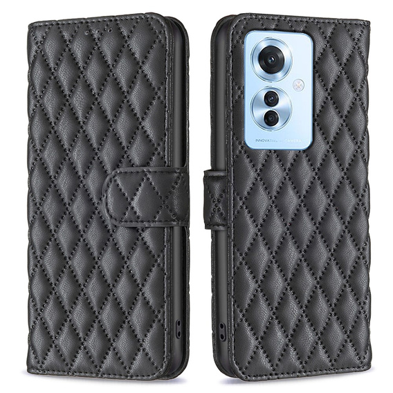 Etui z klapką do Oppo Reno 11F 5G, Wallet, BINFEN COLOR, czarne