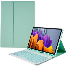Etui z klawiaturą do Samsung Galaxy Tab S7 T870/T875 / S8, Pen Slot, jasnozielone