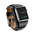 Pasek Skórzany do Apple Watch 1/2/3/4/5/6/7/8/9/10/11/SE Ultra 1/2/3 42/44/45/46/49mm, Czarny