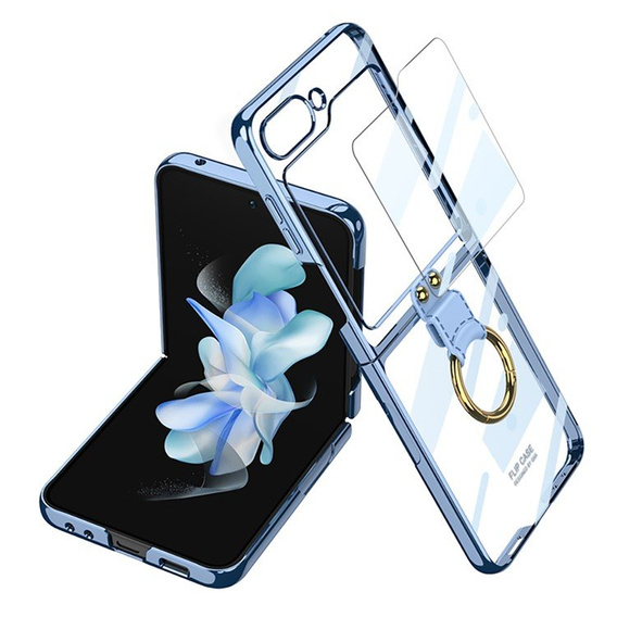 Etui GKK Ring Holder do Samsung Galaxy Z Flip5 5G, niebieskie