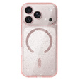Etui do iPhone 17 Pro Max, ERBORD Glitter MagSafe, różowe