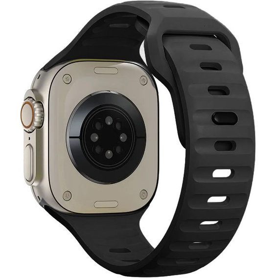 Pasek Silikonowy do Apple Watch 1/2/3/4/5/6/7/8/9/10/11/SE Ultra 1/2/3 42/44/45/46/49mm, Czarny