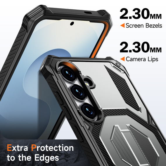 Etui ochronne do Samsung Galaxy S25 FE do MagSafe, z podstawką, szare