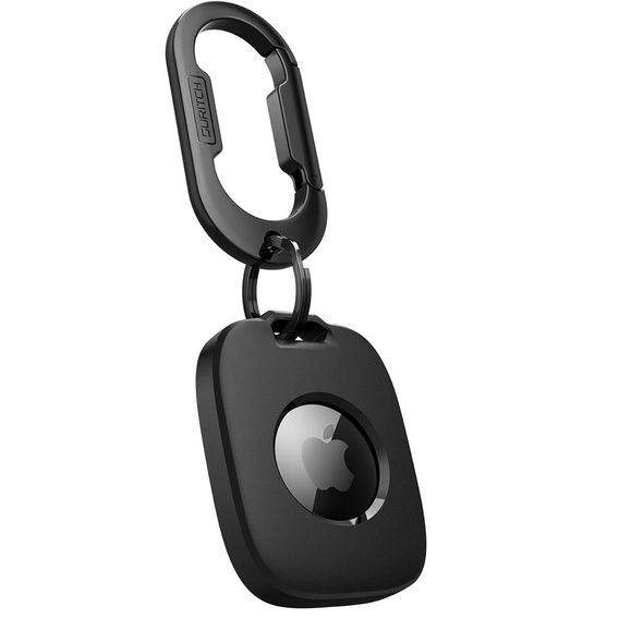Etui ochronne SURITCH z karabińczykiem do Apple AirTag – czarne