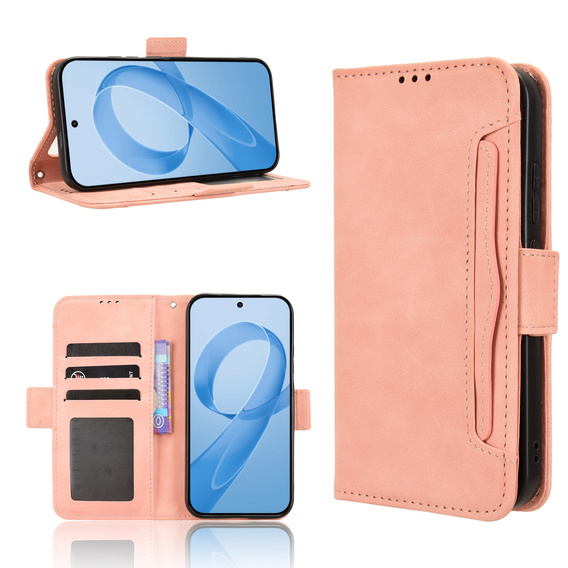 Etui z klapką do Xiaomi Poco F8 Pro, Card Slot, różowe