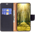 Etui z klapką do Samsung Galaxy A55 5G, Wallet Litchi Leather, czarne