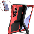 Etui pancerne do Samsung Galaxy Z Fold7 5G, aluminiowe, z podstawką i miejscem na rysik, czerwone