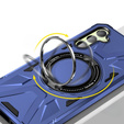 Etui do MagSafe do Samsung Galaxy A54 5G, pancerne z podstawką i blaszką do uchwytu, granatowe