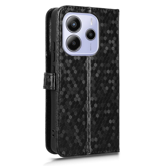 Etui z klapką do Xiaomi Redmi Note 14 4G, Wallet Rhombus, czarne
