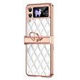 Etui do Samsung Galaxy Z Flip 4 5G, Rhombus Grid, białe