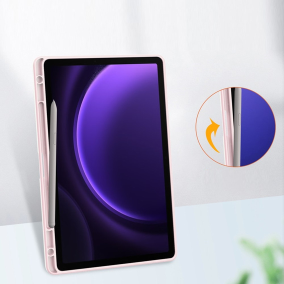 Etui do Samsung Galaxy Tab S10 Lite / S10 FE / S9 FE, Smartcase Hybrid, z miejscem na rysik, różowe