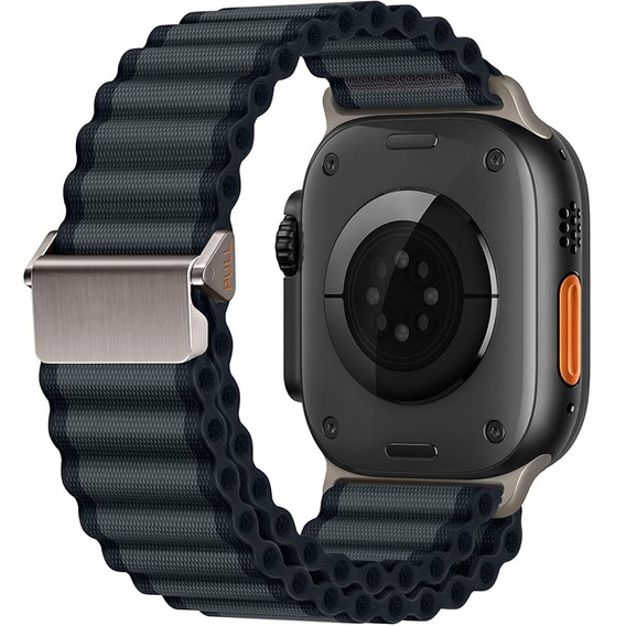 Pasek Nylonowy do Apple Watch 1/2/3/4/5/6/7/8/9/10/11/SE Ultra 1/2/3 42/44/45/46/49mm, Czarny