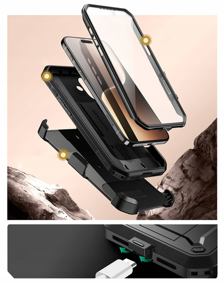 Etui Supcase do iPhone 17, Unicorn Beetle Pro, Black