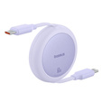 Baseus Free2Pull Mini – zwijany kabel USB‑C 60 W 1 m - fioletowy