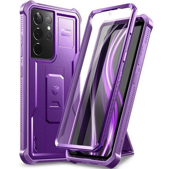Etui pancerne do Samsung Galaxy S21 Ultra, Dexnor Full Body, fioletowe