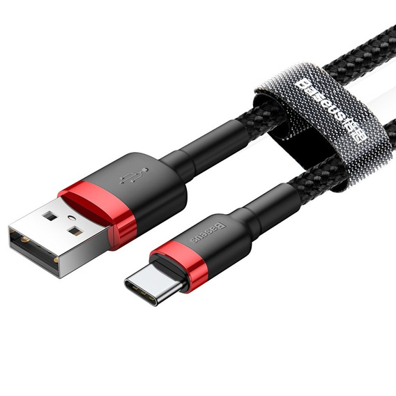 BASEUS Cafule Kabel Type-C 3A 1M - Black/Red