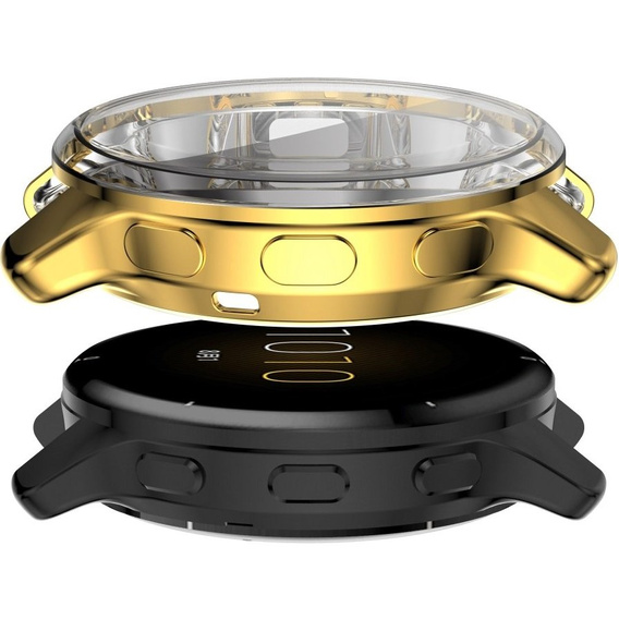 2w1 Etui z Osłoną Silikonową na ekran do Garmin Venu 2 Plus, Złote