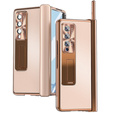 Etui ze szkłem do Samsung Galaxy Z Fold 4 5G, Premium Alloy, Rose Gold