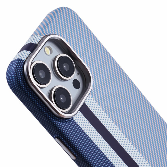 Etui do iPhone 13 Pro Max, Carbon Fiber MagSafe, niebieskie