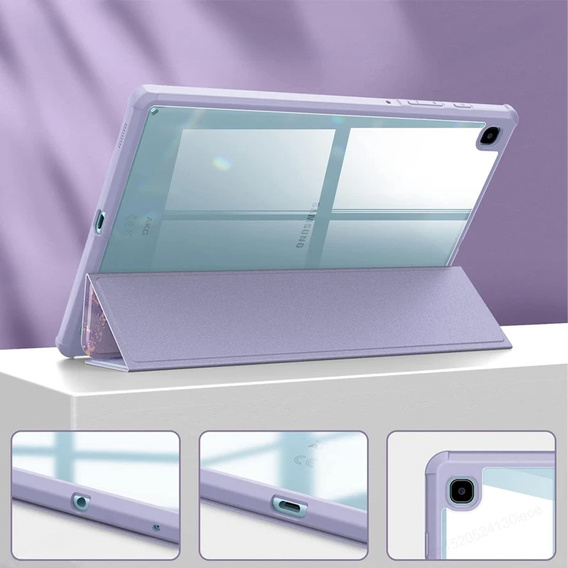 Stylowe etui do Samsung Galaxy Tab S6 Lite 10.4" 2020/2022/2024 – Smartcase Hybrid Marble fioletowe