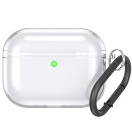 Etui silikonowe do AirPods Pro 3 z karabińczykiem, przezroczyste