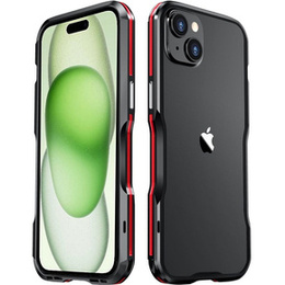 Etui LUPHIE do iPhone 15 Plus, Armor Bumper, czarne / czerwone