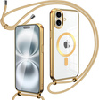 Etui do iPhone 17, Electro MagSafe, złote + Smycz