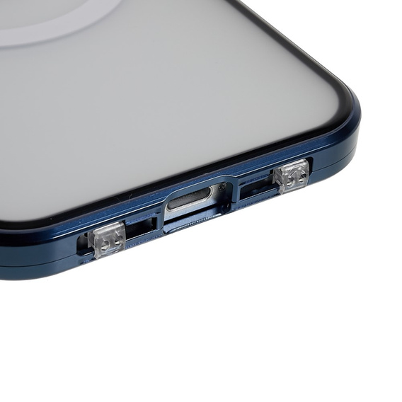 Etui Magnetic Dual Glass MagSafe do iPhone 12, niebieskie