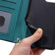 Etui z klapką do Xiaomi Redmi Note 13 Pro 4G / Xiaomi Redmi Note 14S / Xiaomi Poco M6 Pro 4G, Rhombus Crossbody Leather, ciemnozielone