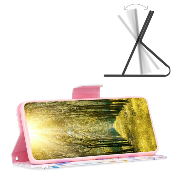 Etui z klapką do Oppo A79 5G, Wallet, Butterfly & Flowers białe