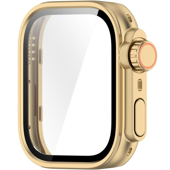 2w1 Etui + Szkło Hartowane do Huawei Watch Fit 4 Pro, Złote/Pomarańczowe