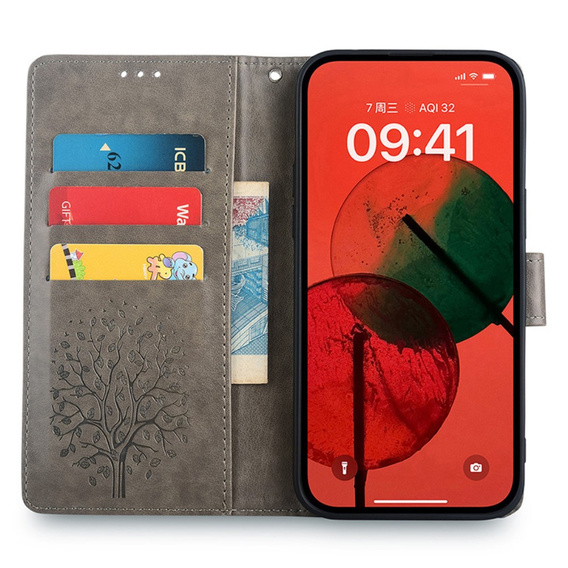 Etui z klapką do Samsung Galaxy M15 5G, Tree, niebieskie