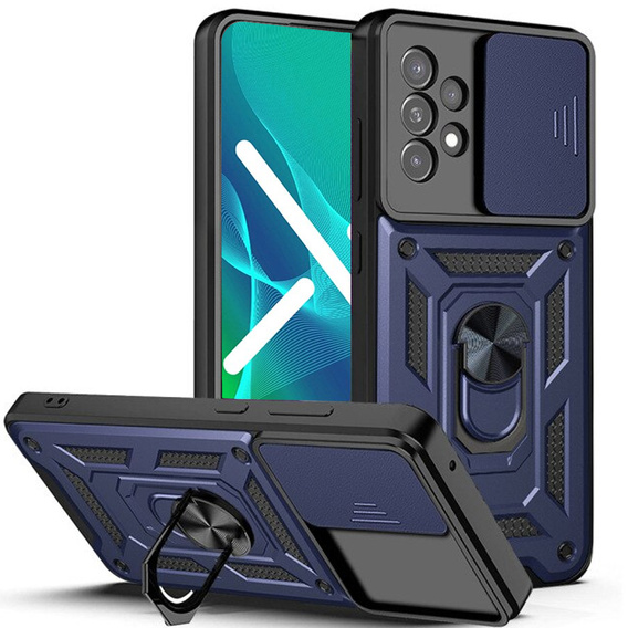 Etui pancerne do Samsung Galaxy A53 5G, CamShield Slide, granatowe