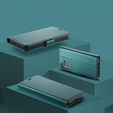 Etui do iPhone 17, ERBORD Glossy Litchi, portfel z klapką, zielone