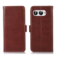 Etui z klapką do T Phone 3 5G, Crazy Horse Wallet, brązowe