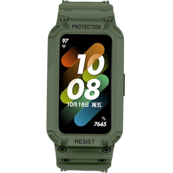 Pasek z Etui do Huawei Band 6 / Huawei Band 7, Zielony