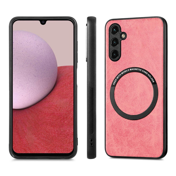 Etui do Samsung Galaxy A14 5G, Leather Hybrid MagSafe, różowe