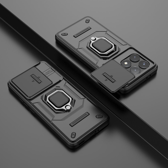 Etui KickStand Camera Lens do Xiaomi Poco F6 Pro, czarne