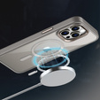 Etui do iPhone 16 Pro Max, do MagSafe, ERBORD Matt Case, przezroczyste / tytanowe + Szkło na ekran