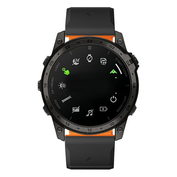 Pasek Silikonowy QuickFit do Garmin Fenix 22mm, Czarny / Pomarańczowy