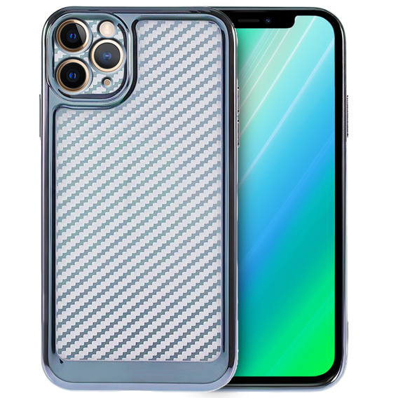 Etui do iPhone 12 Pro Carbon Slim Case Obudowa, Niebieskie