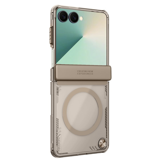 Etui do Samsung Galaxy Z Flip7 5G, pancerne Nillkin, Icelade Prop, do Magsafe, złote