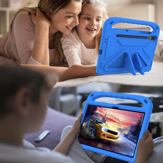 Etui dla dzieci do Samsung Galaxy Tab S10 Lite / S10 FE / S9 FE, z uchwytem, niebieskie