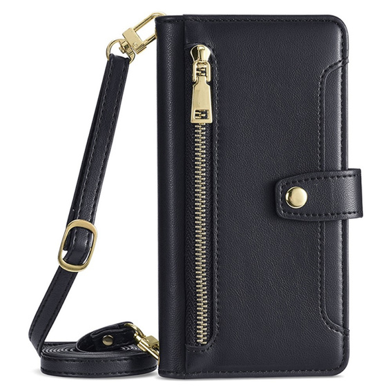 Etui z klapką do Samsung Galaxy A16 / A16 5G, Wallet Zipper Pocket, czarne