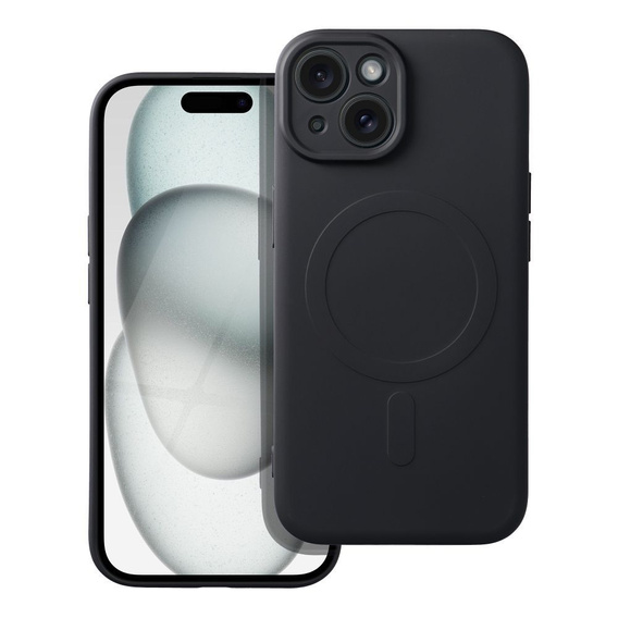 Etui do MagSafe ERBORD Silicone Mag Cover do iPhone 15 Plus, czarne