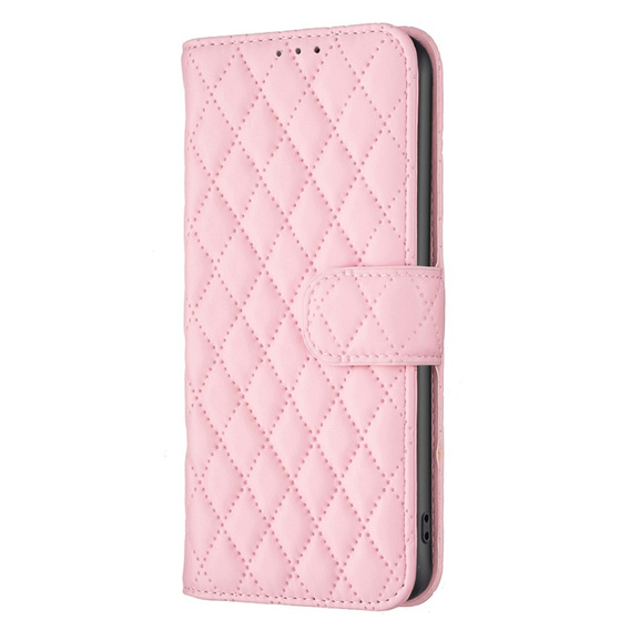 Etui z klapką do Samsung Galaxy A25 5G, BINFEN Wallet, różowe rose gold + szkło 9H