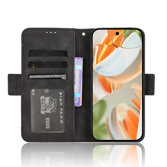 Etui z klapką do Google Pixel 9 / Google Pixel 9 Pro, Card Slot, czarne