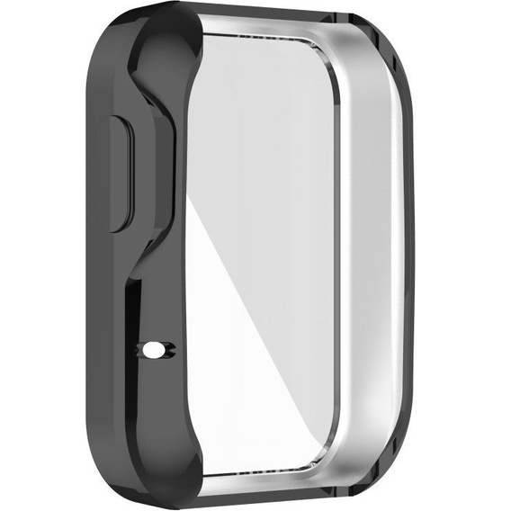 2w1 Etui silikonowe case z osłoną na ekran do Xiaomi Mi Watch Lite, Czarne