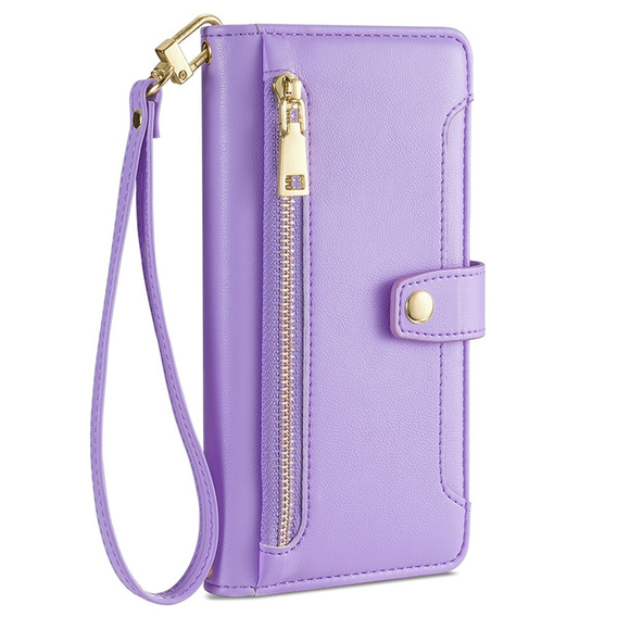 Etui z klapką do Xiaomi 13T / 13T Pro / Redmi K60 Ultra, Wallet Zipper Pocket, fioletowe