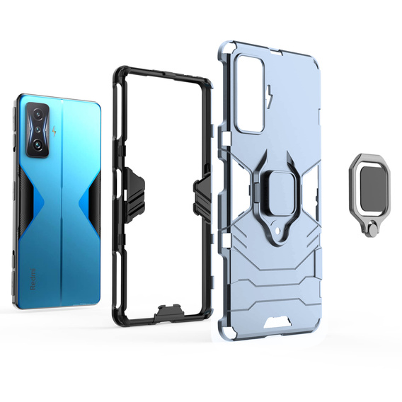 Etui do Xiaomi POCO F4 GT, Kickstand Ring, niebieskie